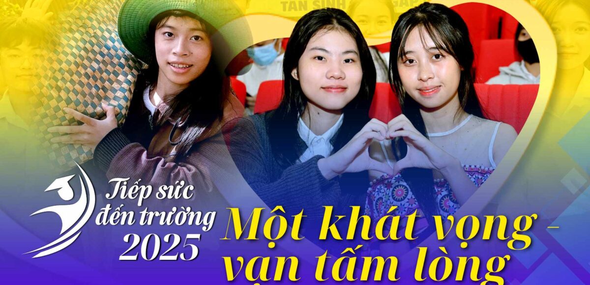 Võ Cẩm Nhung và các tân sinh viên nghèo nhận học bổng Tiếp sức đến trường 2025 từ báo Tuổi Trẻ
