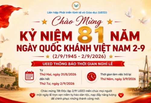Liên hiệp Phát triển kinh tế và Giáo dục UEED chào mừng kỉ niệm 81 năm Quốc khánh Việt Nam 2-9